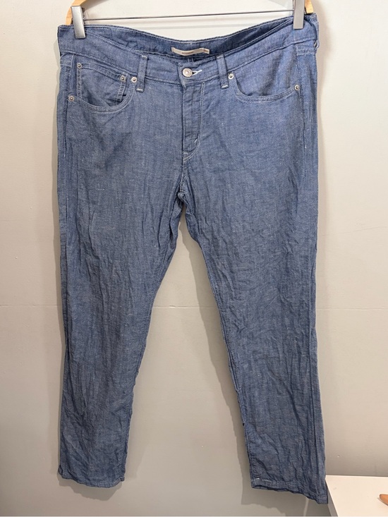 Levi's Pants - Levi's Boyfriend Linen Blend Pants 30 Blue Chambray Lightweight Trousers